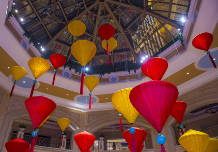 LAS VEGAS - FEB 21 : Chinese new year decorations at the Venetian hotel & Casino in Las Vegas on February 21, 2016. With more than 4000 suites it's one of the most famous hotels in the world.のeditorial素材