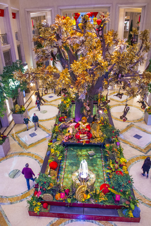 LAS VEGAS - FEB 21 : Chinese new year decorations at the Venetian hotel & Casino in Las Vegas on February 21, 2016. With more than 4000 suites it's one of the most famous hotels in the world.のeditorial素材