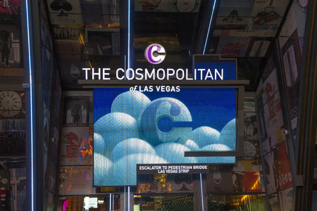 LAS VEGAS - APRIL 13 : The Cosmopolitan hotel in Las Vegas on April 13 2016. The Cosmopolitan opened in 2010 and it has 2,995 rooms and 75,000 sq ft casino.のeditorial素材