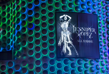LAS VEGAS - APRIL 13 : The Jennifer Lopez show poster at Planet Hollywood Resort on Apeil 13 , 2016 in Las Vegas. The two hour show include a live band, dancers and it include Jennifer Lopez top songs.のeditorial素材