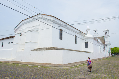 SUCHITOTO , EL SALVADOR - MAY 07 : Street view of Suchitoto El Salvador on May 07 2016. the colonial town of Suchitoto built by the Spaniards in the 18th centuryのeditorial素材