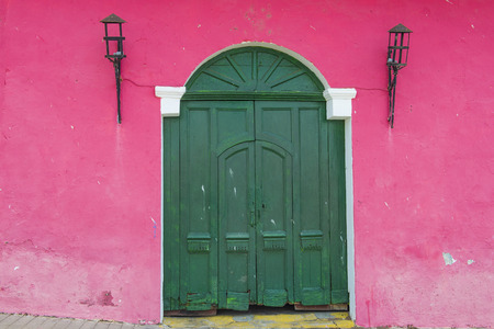 SUCHITOTO , EL SALVADOR - MAY 07 : Architectural details in Suchitoto El Salvador on May 07 2016. the colonial town of Suchitoto built by the Spaniards in the 18th centuryのeditorial素材