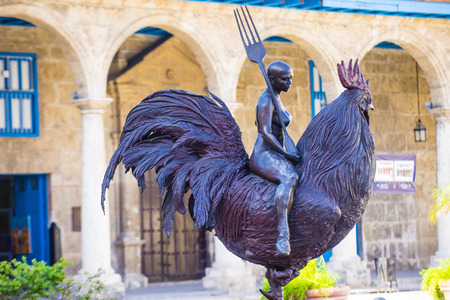 HAVANA , CUBA - JULY 18 : Architectural details in old town of Havana Cuba on July 18 2016. The historic center of Havana is UNESCO World Heritage Site since 1982.のeditorial素材