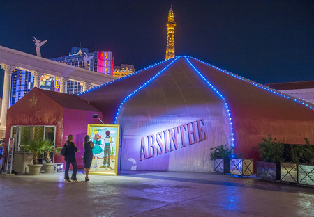 LAS VEGAS - JUNE 22 : The Absinthe theatre at the Las Vegas strip on June 22 2016. Absinthe is a live show that premiered in 2006 and is playing on the forecourt of Caesars Palace , Las Vegasのeditorial素材