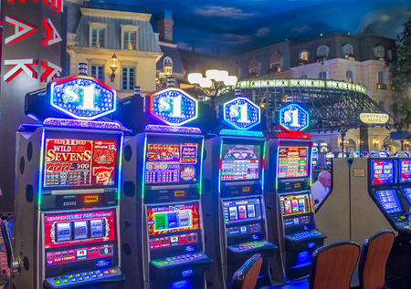 LAS VEGAS - JUNE 22 : The interior of Paris hotel and casino on June 22 2016 in Las Vegas, Nevada,  The Paris hotel opened in 1999 and features a replica of the Eiffel Tower.のeditorial素材