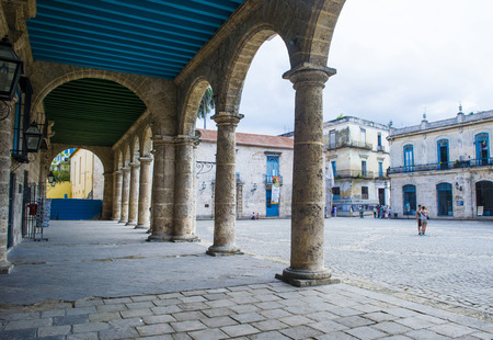 HAVANA , CUBA - JULY 18 : Plaza de Armas in old town of Havana Cuba on July 18 2016. The historic center of Havana is UNESCO World Heritage Site since 1982.のeditorial素材
