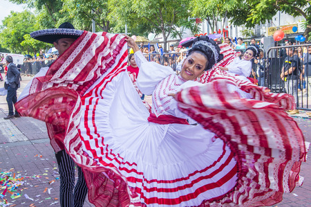 GUADALAJARA , MEXICO - AUG 28 : Participants in a parde during the 23rd International Mariachi & Charros festival in Guadalajara Mexico on August 28 , 2016.のeditorial素材