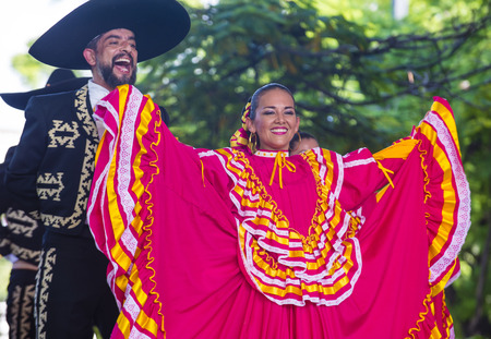GUADALAJARA , MEXICO - AUG 28 : Dancers Participate at the 23rd International Mariachi & Charros...