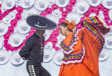 GUADALAJARA , MEXICO - AUG 28 : Dancer Participates at the 23rd International Mariachi & Charros festival in Guadalajara Mexico on August 28 , 2016.のeditorial素材