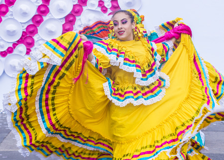 GUADALAJARA , MEXICO - AUG 28 : Dancer Participates at the 23rd International Mariachi & Charros festival in Guadalajara Mexico on August 28 , 2016.のeditorial素材