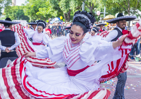 GUADALAJARA , MEXICO - AUG 28 : Participants in a parde during the 23rd International Mariachi & Charros festival in Guadalajara Mexico on August 28 , 2016.のeditorial素材