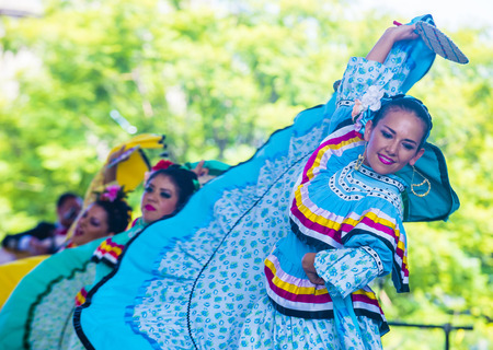 GUADALAJARA , MEXICO - AUG 28 : Dancers Participate at the 23rd International Mariachi & Charros...