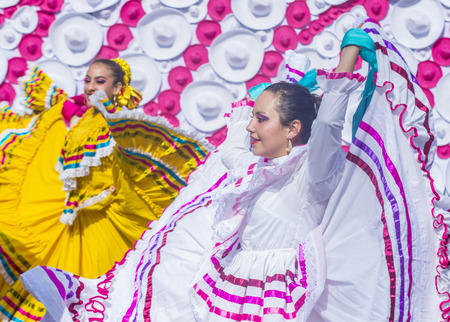 GUADALAJARA , MEXICO - AUG 28 : Dancers Participate at the 23rd International Mariachi & Charros festival in Guadalajara Mexico on August 28 , 2016.のeditorial素材