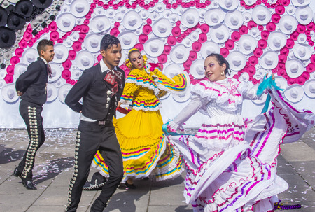 GUADALAJARA , MEXICO - AUG 28 : Dancers Participate at the 23rd International Mariachi & Charros festival in Guadalajara Mexico on August 28 , 2016.のeditorial素材