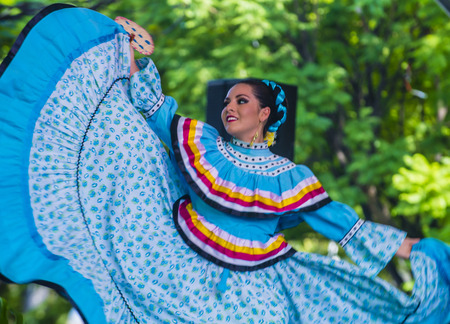 GUADALAJARA , MEXICO - AUG 28 : Dancer Participates at the 23rd International Mariachi & Charros festival in Guadalajara Mexico on August 28 , 2016.のeditorial素材