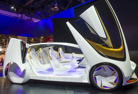 LAS VEGAS - JAN 08 : Toyota Concept car at the CES Show in Las Vegas, Navada, on January 08, 2016....