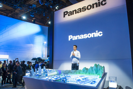LAS VEGAS - JAN 08 : The Panasonic booth at the CES show in Las Vegas on January 08 2017 , CES is the world's leading consumer-electronics show.のeditorial素材