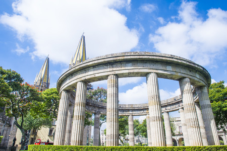 GUADALAJARA , MEXICO - AUG 29 : The Rotonda de los Jaliscienses Ilustres in Guadalajara Mexico on August 29 2016.  It honors the memory of the people of Jaliscoのeditorial素材