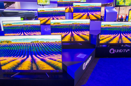 LAS VEGAS - JAN 08 : The TCL booth at the CES show held in Las Vegas on January 08 2017 , CES is the world's leading consumer-electronics show.のeditorial素材