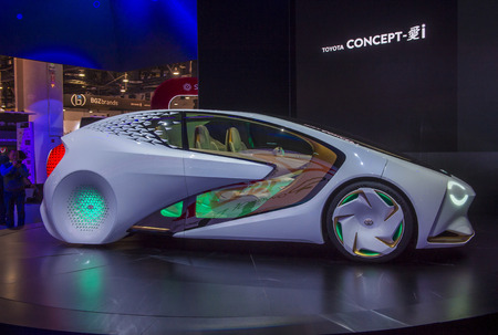 LAS VEGAS - JAN 08 : Toyota Concept car at the CES Show in Las Vegas, Navada, on January 08, 2016. CES is the world's leading consumer-electronics show.のeditorial素材