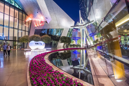 LAS VEGAS - NOV 24 : The Aria hotel in Las Vegas on November 24 2016. The Aria is a luxury resort and casino opened on 2009 and is the world's largest hotel to receive LEED Gold certificationのeditorial素材