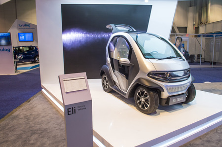 LAS VEGAS - JAN 08 : Eli Electric car at the CES Show in Las Vegas, Navada, on January 08, 2017. CES is the world's leading consumer-electronics show.のeditorial素材