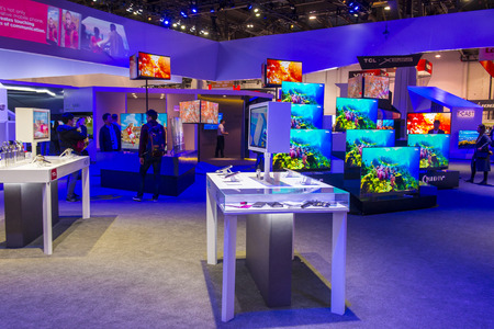 LAS VEGAS - JAN 08 : The TCL booth at the CES show held in Las Vegas on January 08 2017 , CES is the...