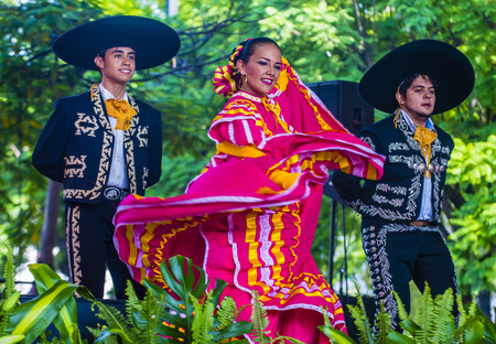 GUADALAJARA , MEXICO - AUG 28 : Dancers Participate at the 23rd International Mariachi & Charros...