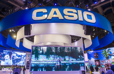 LAS VEGAS - JAN 08 : The Casio booth at the CES show held in Las Vegas on January 08 2017 , CES is the world's leading consumer-electronics show.のeditorial素材