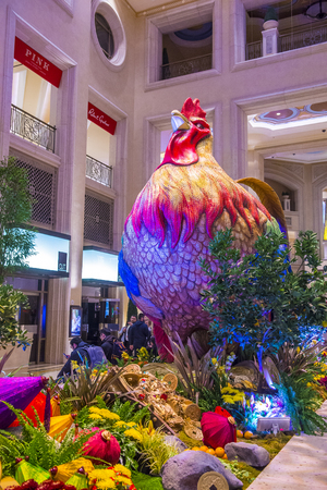 LAS VEGAS - JAN 08 : Chinese new year decorations at the Venetian hotel & Casino in Las Vegas on January 08, 2017. With more than 4000 suites it's one of the most famous hotels in the world.のeditorial素材