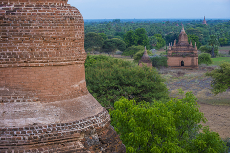 BAGAN , MYANMAR - SEP 04 2017: The Temples of bagan in Myanmar on September 04 2017 , The ruins of Bagan has 2,200 temples and pagodasのeditorial素材