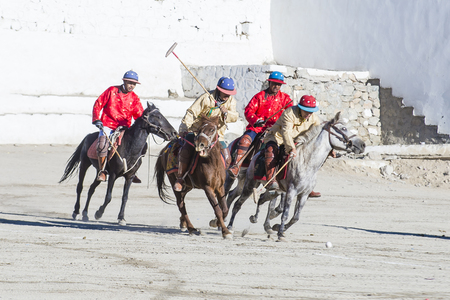 LEH, INDIA - SEPTEMBER 22, 2017: Polo much during the Ladakh Festival in Leh India on September 20, 2017のeditorial素材