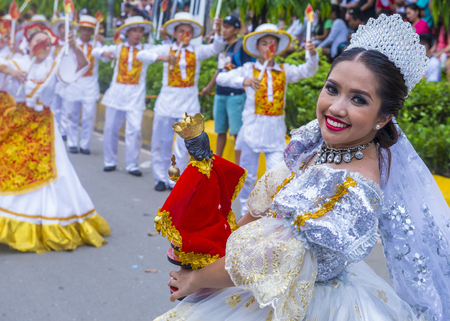 CEBU CITY , PHILIPPINES - JAN 21 : Participants in the Sinulog festival in Cebu city Philippines on...