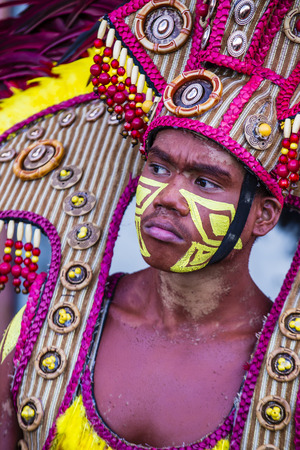 ILOILO , PHILIPPINES - JAN 28 : Participant in the Dinagyang Festival in Iloilo Philippines on January 28 2018. The Dinagyang is religious and cultural festival that honor the Santo NiÃ±oのeditorial素材