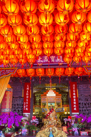 TAIPEI , TAIWAN - DEC 08 : The interior of Chih Nan Temple in Taipei Taiwan on December 08 2017. Chin Nan is a Taoist temple on the hills of Taipei founded in 1882のeditorial素材