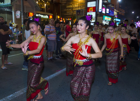 CHIANG MAI , THAILAND - NOV 04 : Participants in a parade during Yee Peng festival in Chiang Mai , Thailand on November 04 2017のeditorial素材