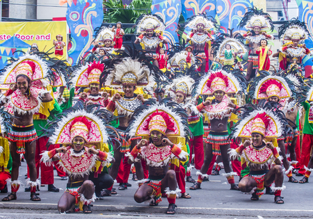 ILOILO , PHILIPPINES - JAN 28 : Participants in the Dinagyang Festival in Iloilo Philippines on...