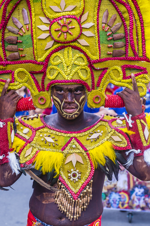 ILOILO , PHILIPPINES - JAN 28 : Participant in the Dinagyang Festival in Iloilo Philippines on January 28 2018. The Dinagyang is religious and cultural festival that honor the Santo NiÃ±oのeditorial素材