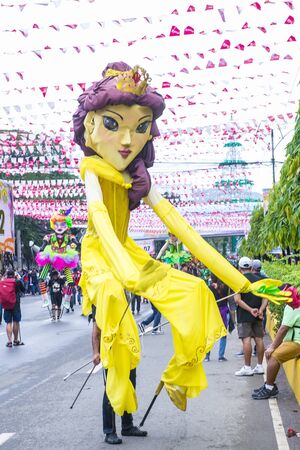 CEBU , PHILIPPINES - JAN 21 : Giant Puppet at the Sinulog festival in Cebu  Philippines on January 21 2018. The Sinulog is the centre of the Santo Nino Catholic celebrations in the Philippines.のeditorial素材