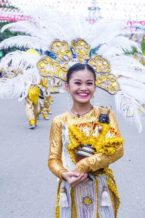 CEBU CITY , PHILIPPINES - JAN 21 : Participant in the Sinulog festival in Cebu city Philippines on January 21 2018. The Sinulog is the centre of the Santo NiÃ±o Catholic celebrations in the Philippines.のeditorial素材
