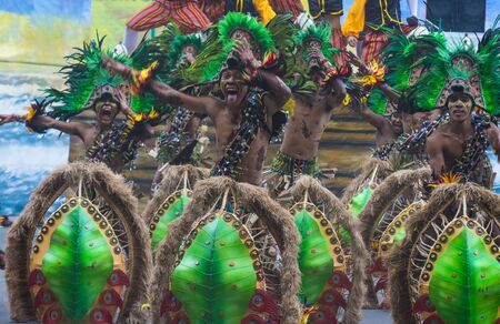 ILOILO , PHILIPPINES - JAN 28 : Participants in the Dinagyang Festival in Iloilo Philippines on January 28 2018. The Dinagyang is religious and cultural festival that honor the Santo NiÃ±oのeditorial素材