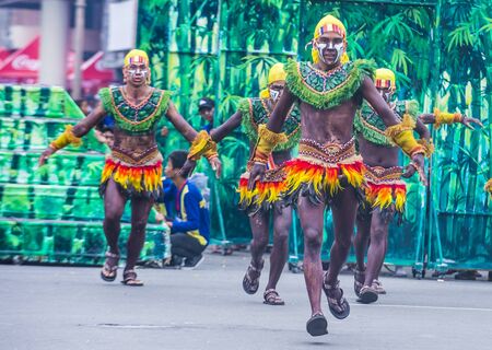 ILOILO , PHILIPPINES - JAN 28 : Participants in the Dinagyang Festival in Iloilo Philippines on January 28 2018. The Dinagyang is religious and cultural festival that honor the Santo NiÃ±oのeditorial素材
