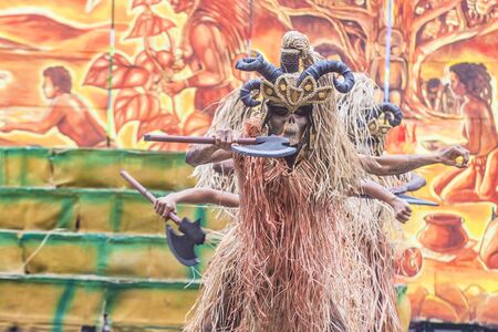 ILOILO , PHILIPPINES - JAN 28 : Participants in the Dinagyang Festival in Iloilo Philippines on January 28 2018. The Dinagyang is religious and cultural festival that honor the Santo NiÃ±oのeditorial素材