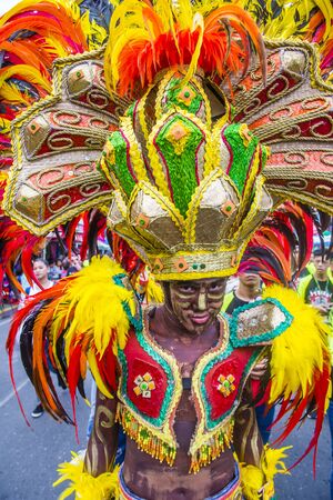 ILOILO , PHILIPPINES - JAN 28 : Participant in the Dinagyang Festival in Iloilo Philippines on January 28 2018. The Dinagyang is religious and cultural festival that honor the Santo NiÃ±oのeditorial素材