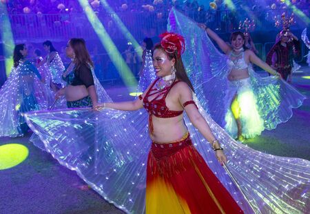 SINGAPORE - FEB 24 : Participants in the Chingay parade in Singapore on February 24 2018. The Chingay is an annual street parade and it is part of the Chinese New Year festivitiesのeditorial素材