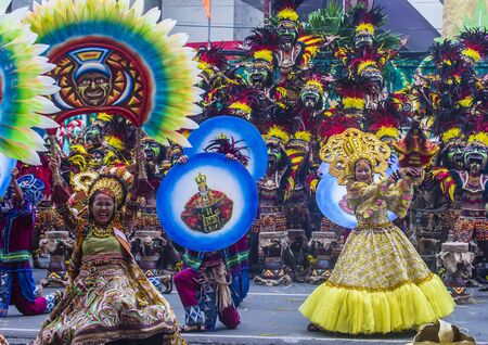 ILOILO , PHILIPPINES - JAN 28 : Participants in the Dinagyang Festival in Iloilo Philippines on January 28 2018. The Dinagyang is religious and cultural festival that honor the Santo NiÃ±oのeditorial素材