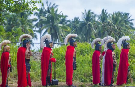 BOAC , PHILIPPINES - MARCH 30 : Participants in the Moriones festival in Boac Marinduque island the Philippines. The Moriones festival held anualy on the Holy Weekのeditorial素材
