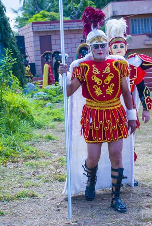 BOAC , PHILIPPINES - MARCH 30 : Participants in the Moriones festival in Boac Marinduque island the Philippines. The Moriones festival held anualy on the Holy Weekのeditorial素材