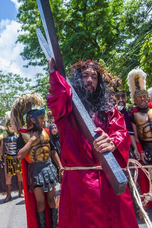 BOAC , PHILIPPINES - MARCH 30 : Participants in the Moriones festival in Boac Marinduque island the Philippines. The Moriones festival held anualy on the Holy Weekのeditorial素材