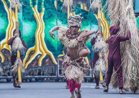 ILOILO , PHILIPPINES - JAN 28 : Participants in the Dinagyang Festival in Iloilo Philippines on January 28 2018. The Dinagyang is religious and cultural festival that honor the Santo NiÃ±oのeditorial素材